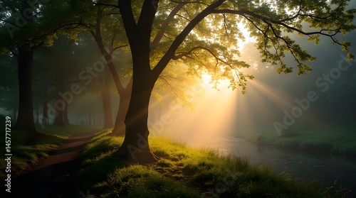 sunrise in the forest