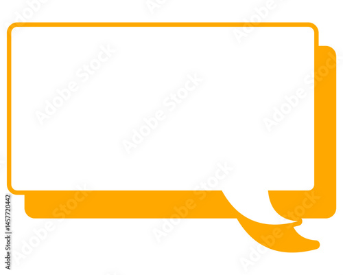 シンプルなカラー線の吹き出し　四角形