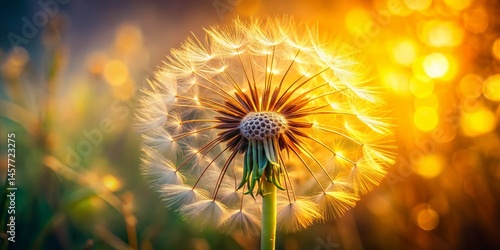Homestead Dandelion Seedhead: Rustic Farm Illustration Background