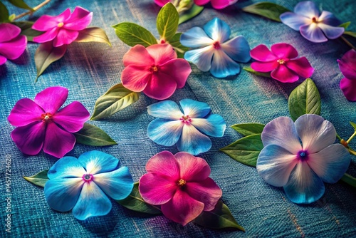 Impatiens Flat Lay: Electric Blue Twill Fabric & Early Sun Glow