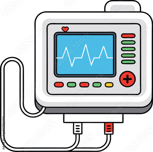 patient monitor screen vector illustration  isolated on white background