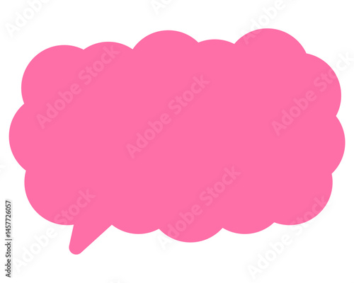 シンプルなカラーの吹き出し　細長い雲形