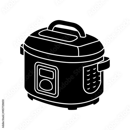 Multi compartment rice cooker silhouette.