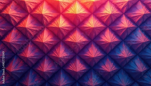 Intricate tessellation of geometric shapes in vibrant hues, backdrop, textile, mosaic