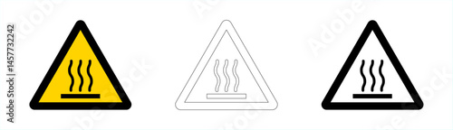 Warning hot surface in vector format