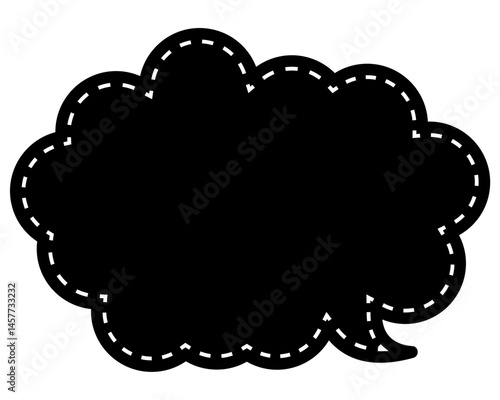 シンプルなカラーの吹き出し　丸みのある雲形