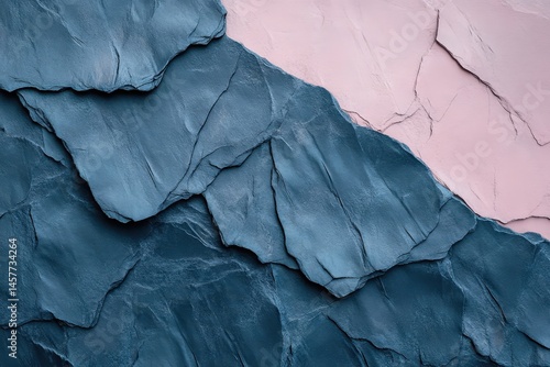 Wallpaper Mural Close-up view of layered dark blue and light pink rock formations. Torontodigital.ca