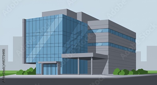 Wallpaper Mural Modern Business Building Architectural Design Illustration Torontodigital.ca