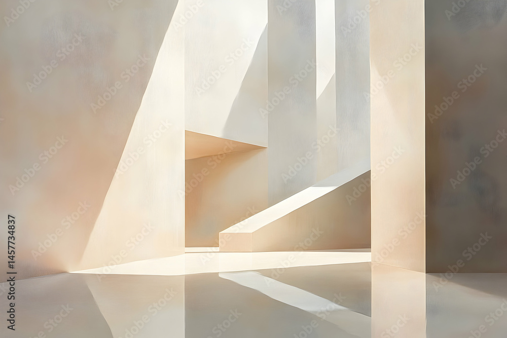 Abstract interior architectural scene with pale light and shadows. Abstract interior architectural scene with pale light and shadows.