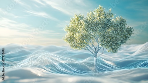 Stunning Ethereal Landscape with Majestic Decision Trees
