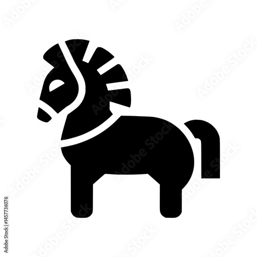 Black Trojan Horse Icon - Vector Illustration