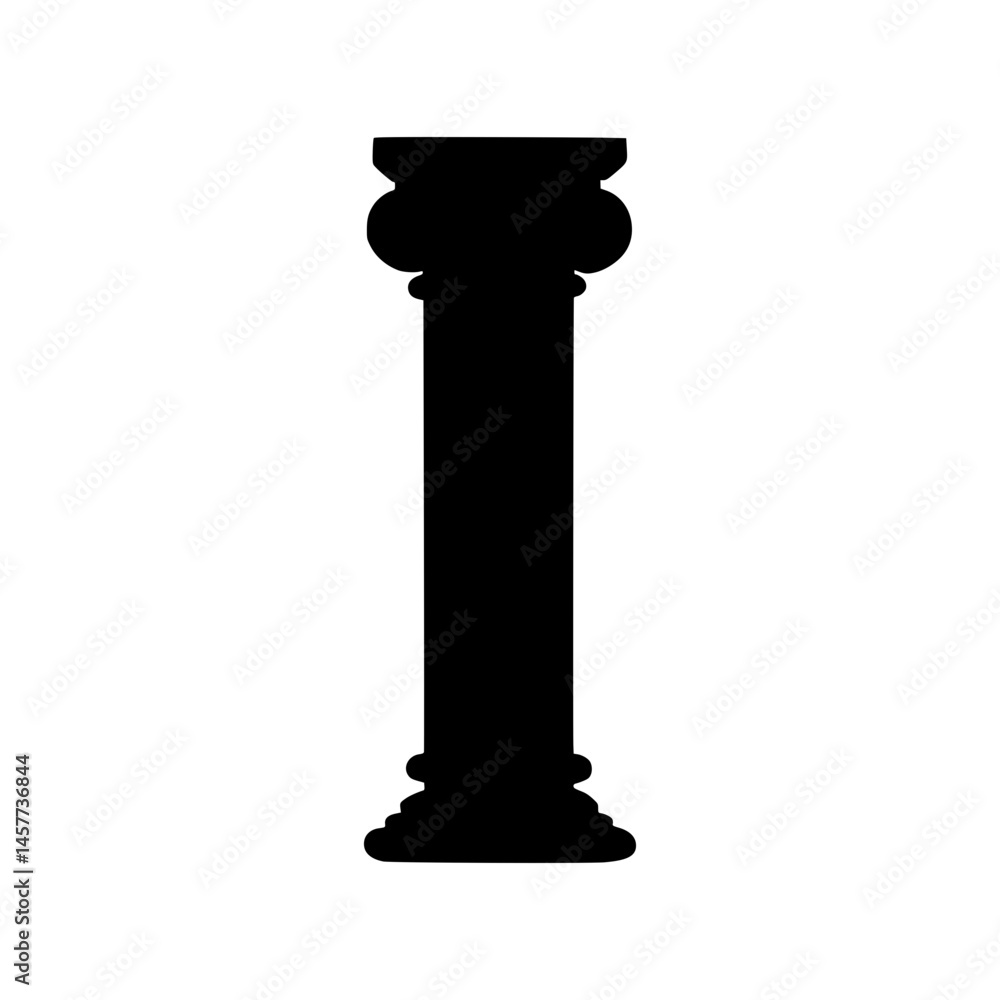 Black Column Silhouette Vector Icon Black Column Silhouette Vector Icon