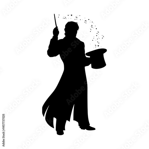 Silhouette Wizard Magic Sparkles