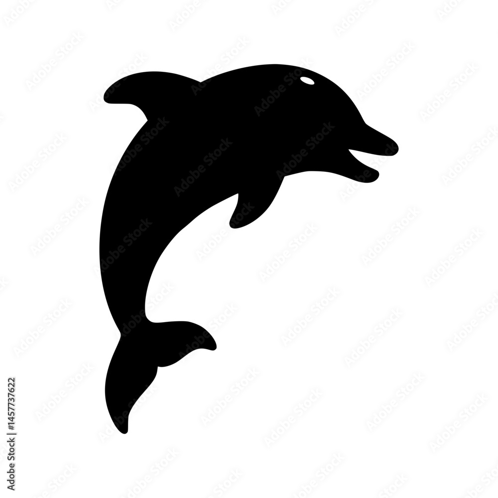 Fototapeta premium Silhouette Dolphin Jumping