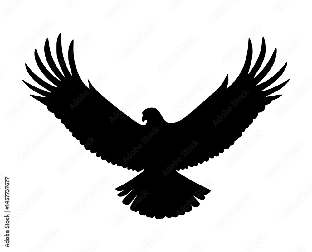 Obraz premium Black Eagle Silhouette Vector Graphic