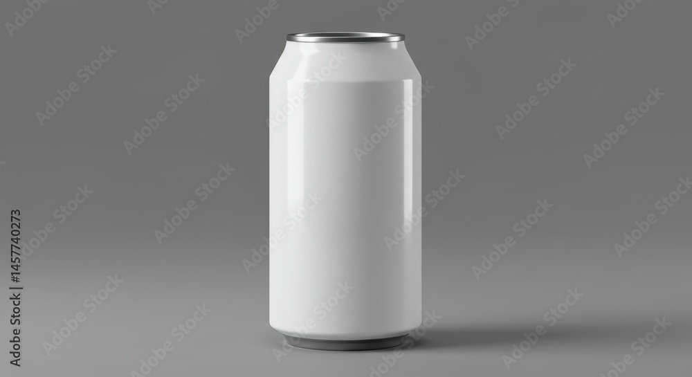 White Can Close-up, Mockup, Shiny Surface White Can Close-up, Mockup, Shiny Surface