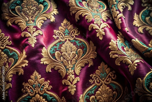 Luxurious Damask Velvet Background: Classic Pattern for Brochures & Invitations
