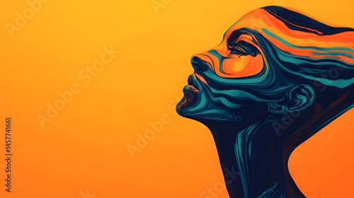 Surreal Minimalist Profile Design in Abstract Style