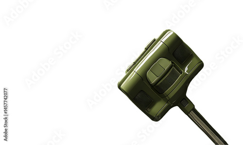 Green vehicle-shaped tool on dark background