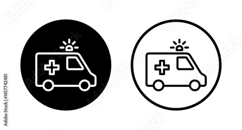 Ambulance icon logo design. ambulance truck sign and symbol. ambulance car