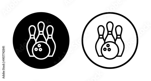 Bowling icon logo design. bowling ball and pin sign and symbol.