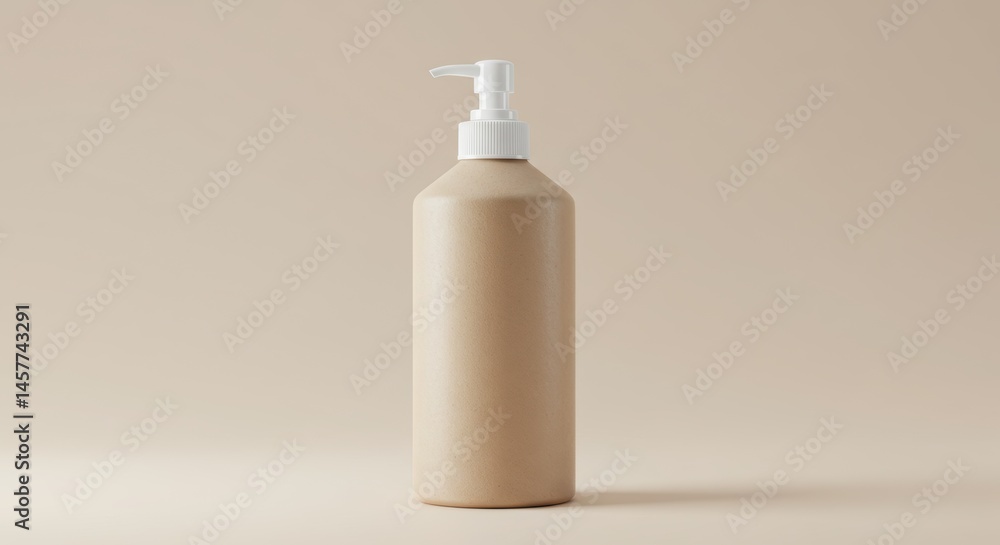 Beige Pump Bottle Container Beige Pump Bottle Container