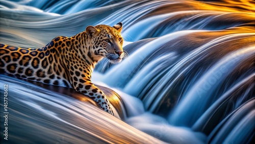 Macro Abstract Leopard Print Water Flow - Vivid Texture Background