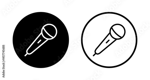 Microphone icon logo design. karaoke sign and symbol