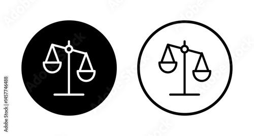 Scales icon logo design. Law scale icon. Justice sign and symbol