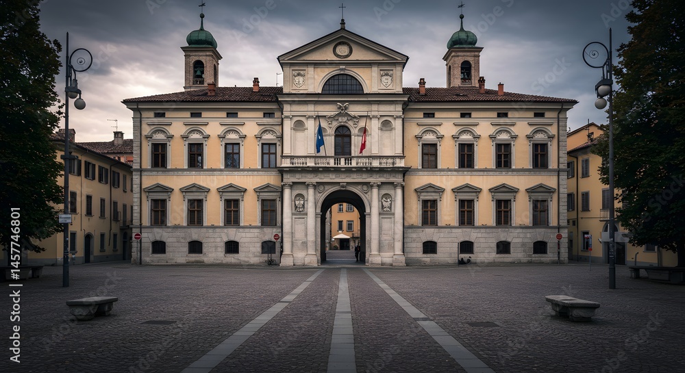 Fototapeta premium Italian Architecture on Piazza Libertà in Udine Italy