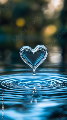 Heart-shaped water droplet