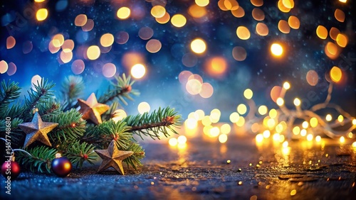 Magical Christmas Night Sky: Blurred Starry Background for Festive Designs