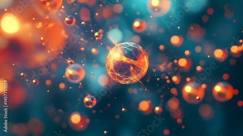 Nostalgic Photorealistic Nanoparticles Matter - A Futuristic Digital Art Background