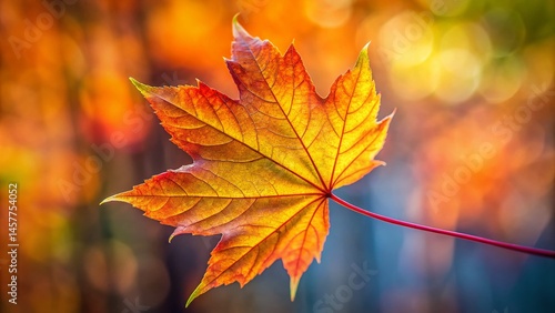 Majestic Sugar Maple Leaf Close-Up: Autumnal Minimalist Photography
