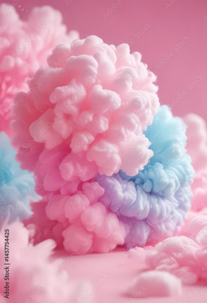 Obraz premium Blurred candy floss gradient, fluffy abstract art, vibrant, cotton candy, design