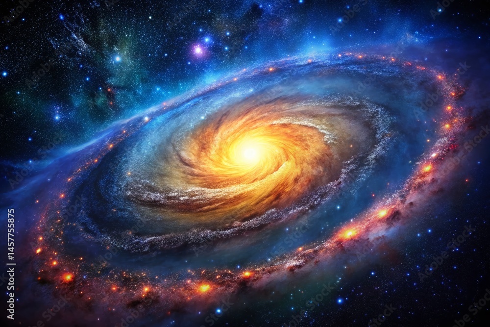 Mesmerizing Cosmic Dust Swirl: Vibrant Galaxy of Shimmering Stars and Glowing Nebula Mesmerizing Cosmic Dust Swirl: Vibrant Galaxy of Shimmering Stars and Glowing Nebula