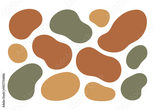 Set of Colorful Abstract Organic Blob Shapes Graphic Elements