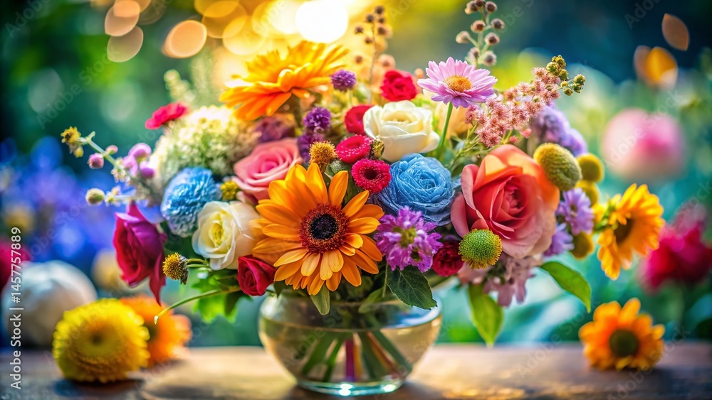 Obraz premium Miniature Floral Designs: Colorful Tilt-Shift Stock Photos