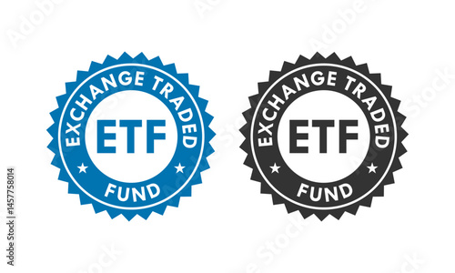 Exchange traded fund badge design logo template illustraion