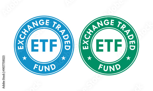 Exchange traded fund badge design logo template illustraion