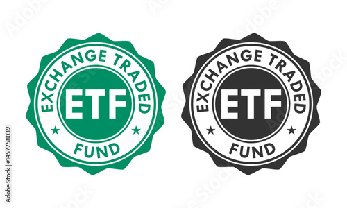 Exchange traded fund badge design logo template illustraion