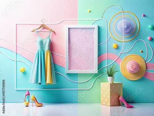 Minimalist Doodle Fashion Background: Delicate Line Art Design