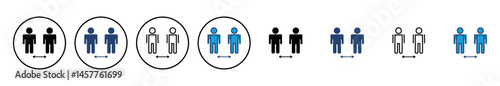 Social distance icon vector. social distancing icon. self quarantine sign