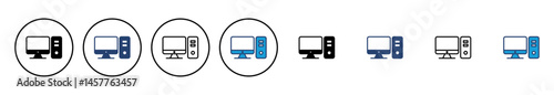 Computer icon vector. computer monitor icon vector.