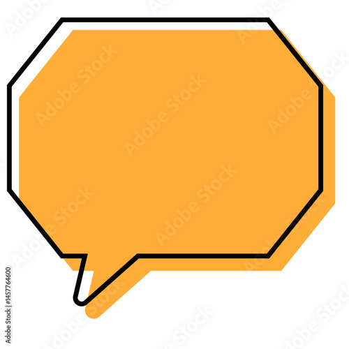 シンプルな線がずれた吹き出し　角のある八角形