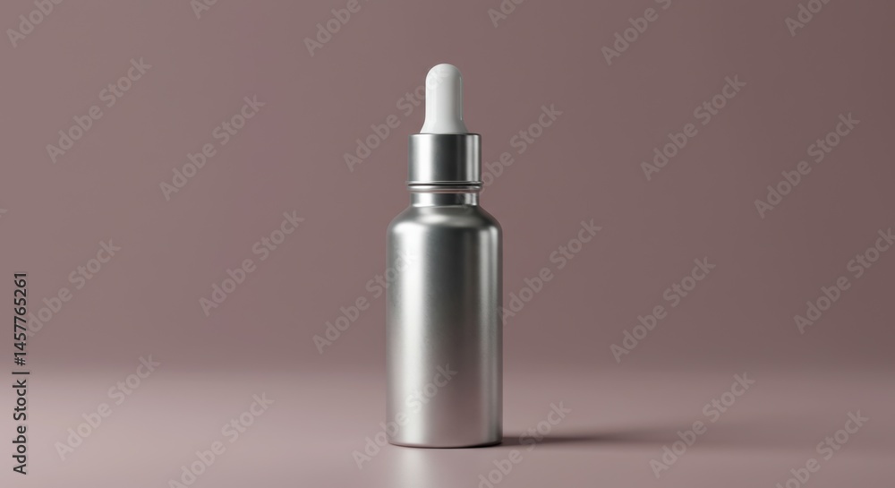 Dropper Bottle with Silver Finish and White Tip Dropper Bottle with Silver Finish and White Tip