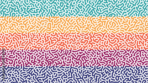 Colorful Turing Pattern in Multiple Strips for Summer Vibe Abstract Background