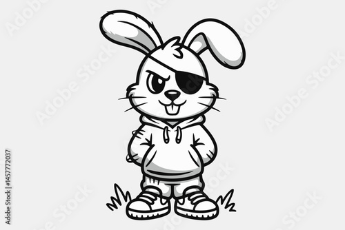 bunny hoodie silhouette vector