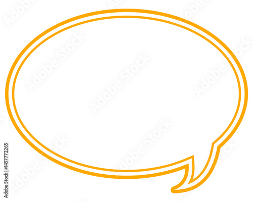 シンプルなカラー線の吹き出し　丸形