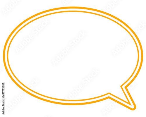 シンプルなカラー線の吹き出し　丸形